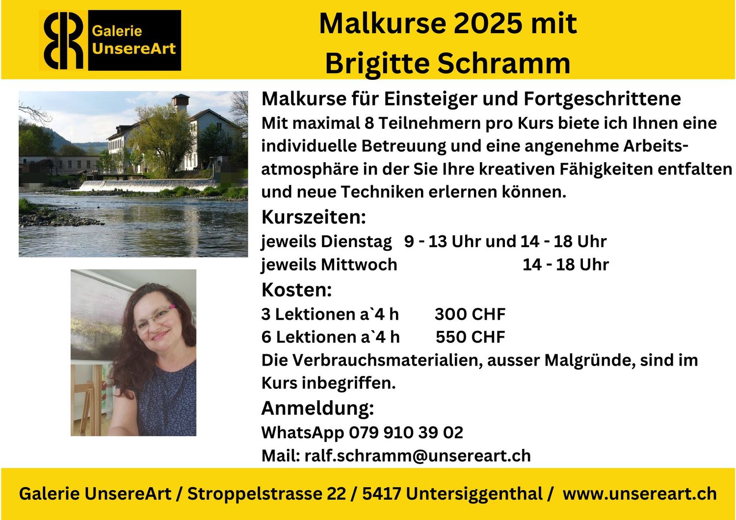 Malkurs im Atelier in Untersiggenthal