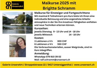 Malkurs im Atelier in Untersiggenthal