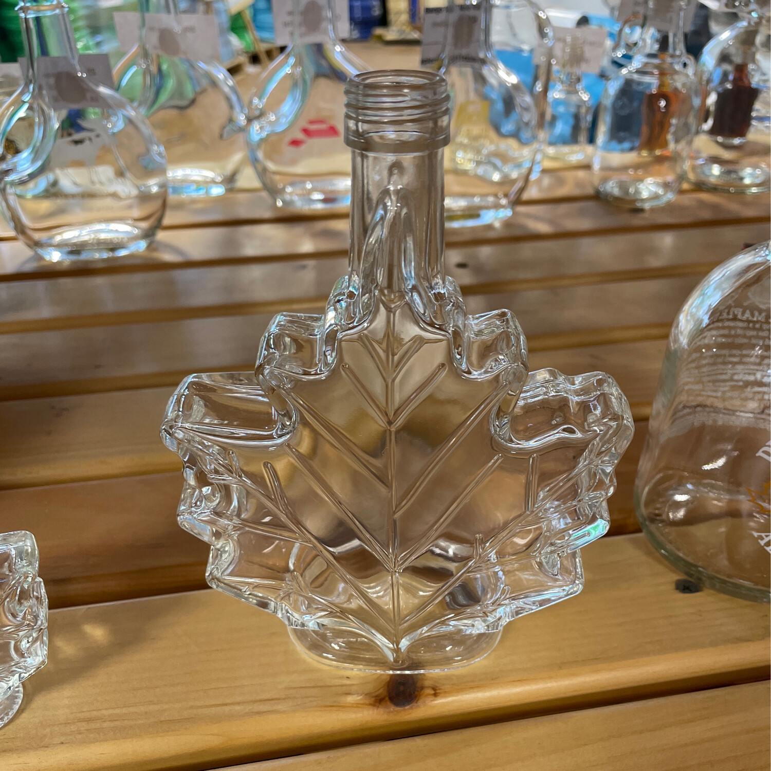 250ML Glass Leaf Bottle (12/cs)