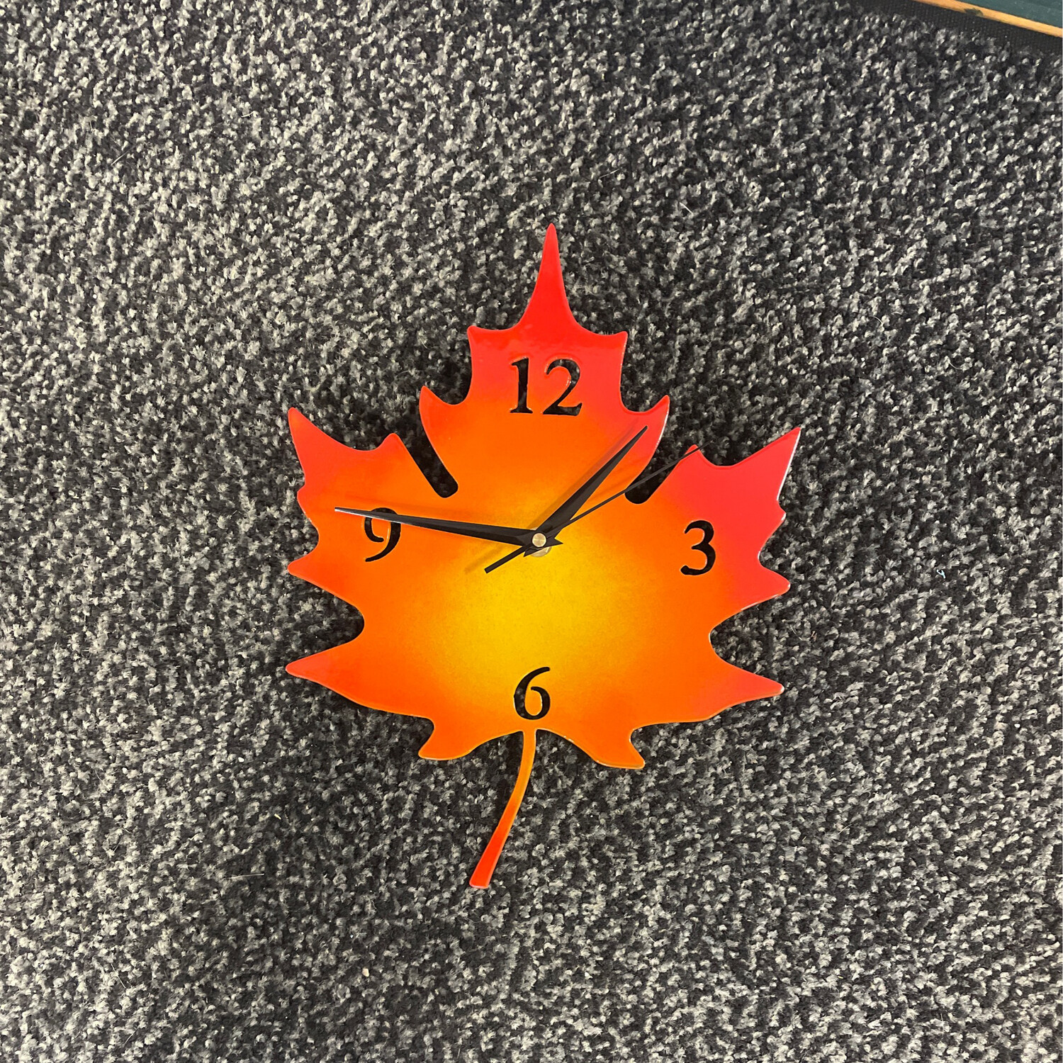 Metal Maple Leaf Clock