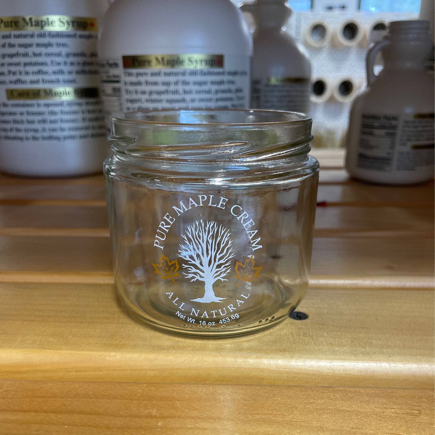 1 LB Printed Pure Maple Cream Glass Jar (12/cs)