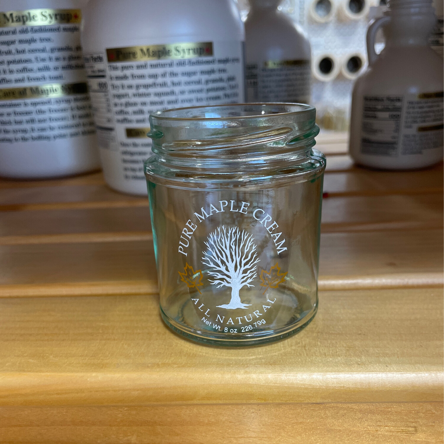 1/2 LB Printed Pure Maple Cream Glass Jar (24/cs)
