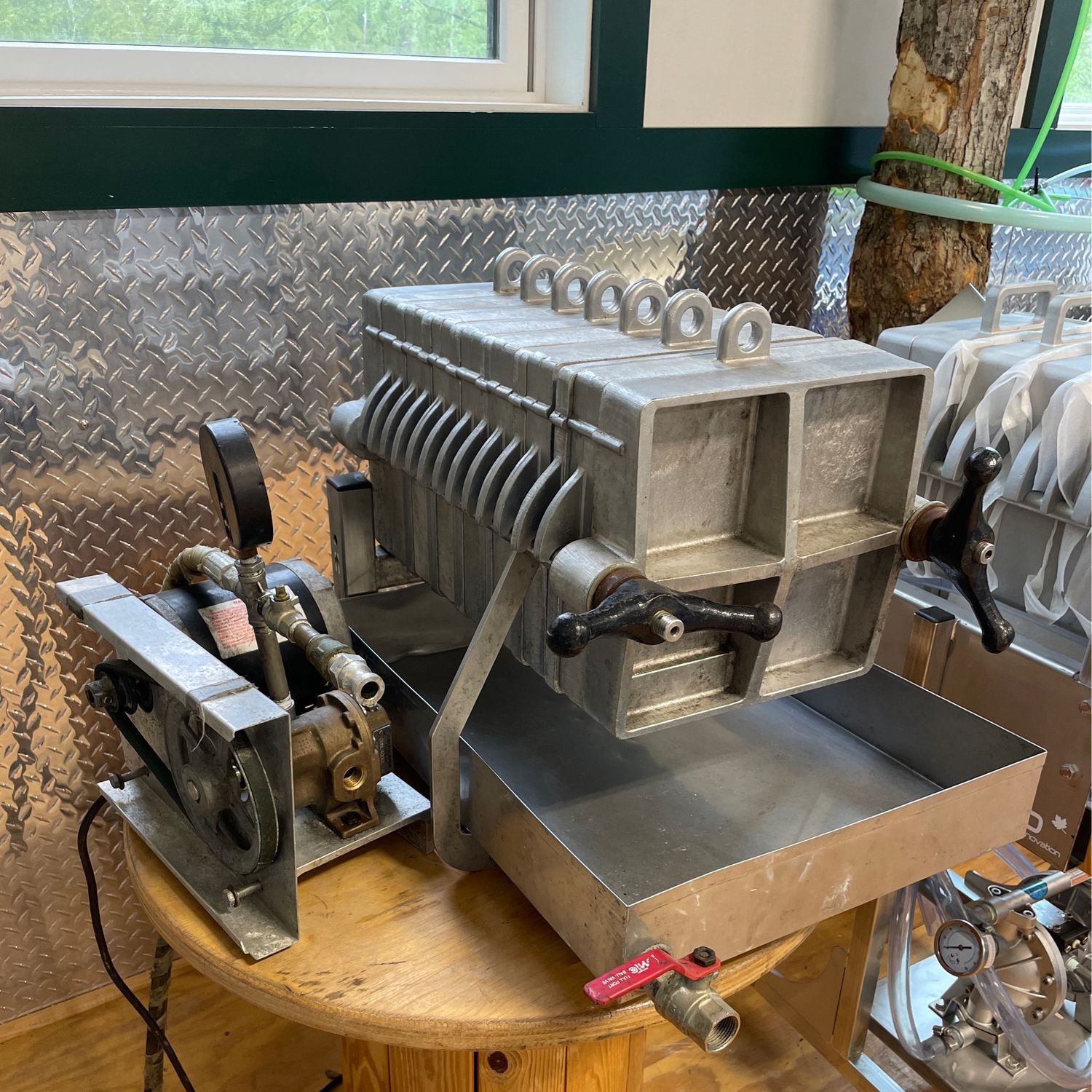 Used 10&quot; Lapierre Filter Press 8/7 w/Gear Pump No cart