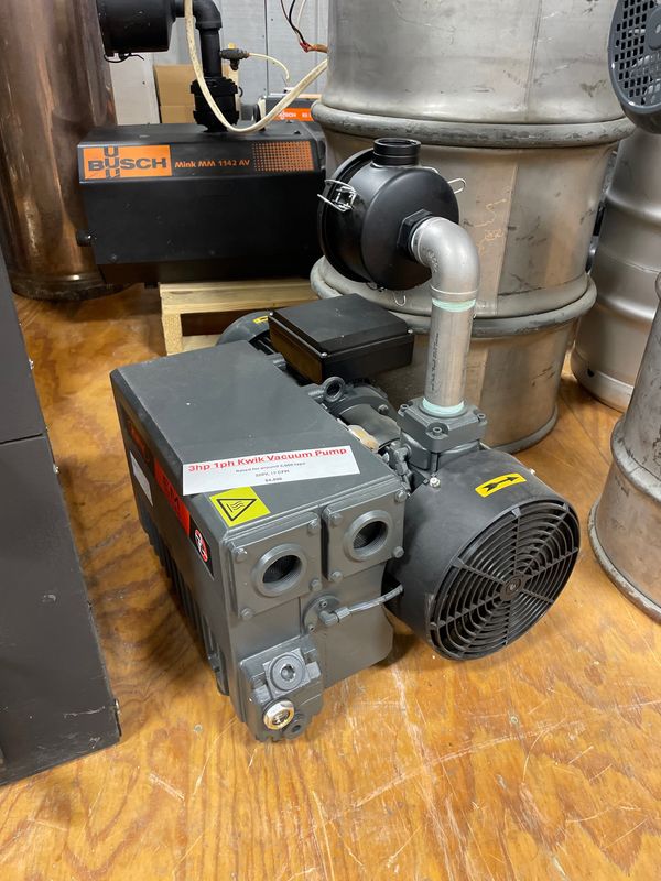 Kwik 3hp Electric Rotary Vane Vacuum Pump