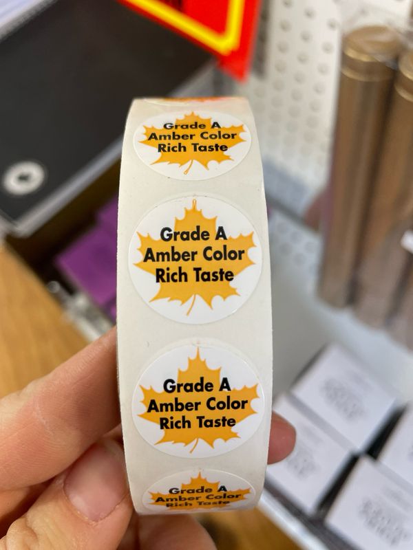 Amber Grade Label, Leaf Circle (1,000/rl)