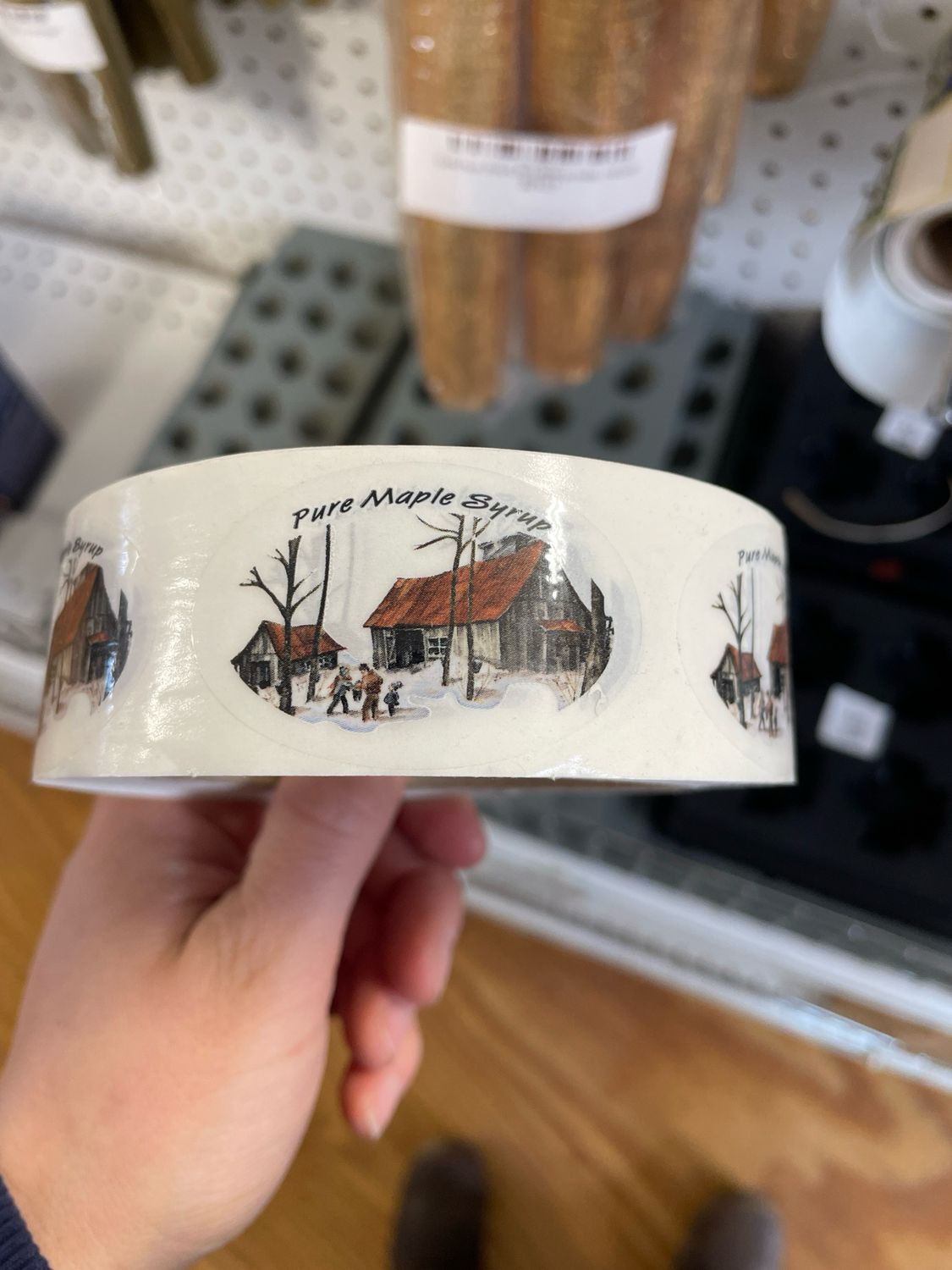 D&amp;G Clear Mini &quot;Pure Maple Syrup&quot; Label 500/rl