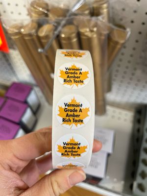 VT Amber Grade Label, Leaf Circle (1,000/rl)