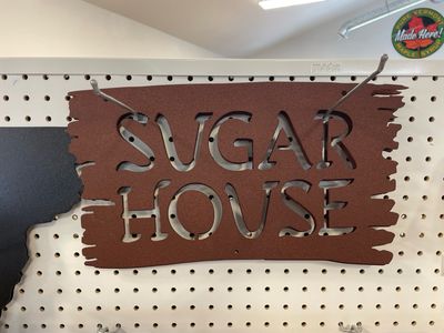 Metal Sugarhouse Sign 16 x 9 Rustin Brown