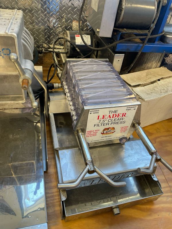 Used 7&quot; Plastic Leader Filter press w/gear pump no cart