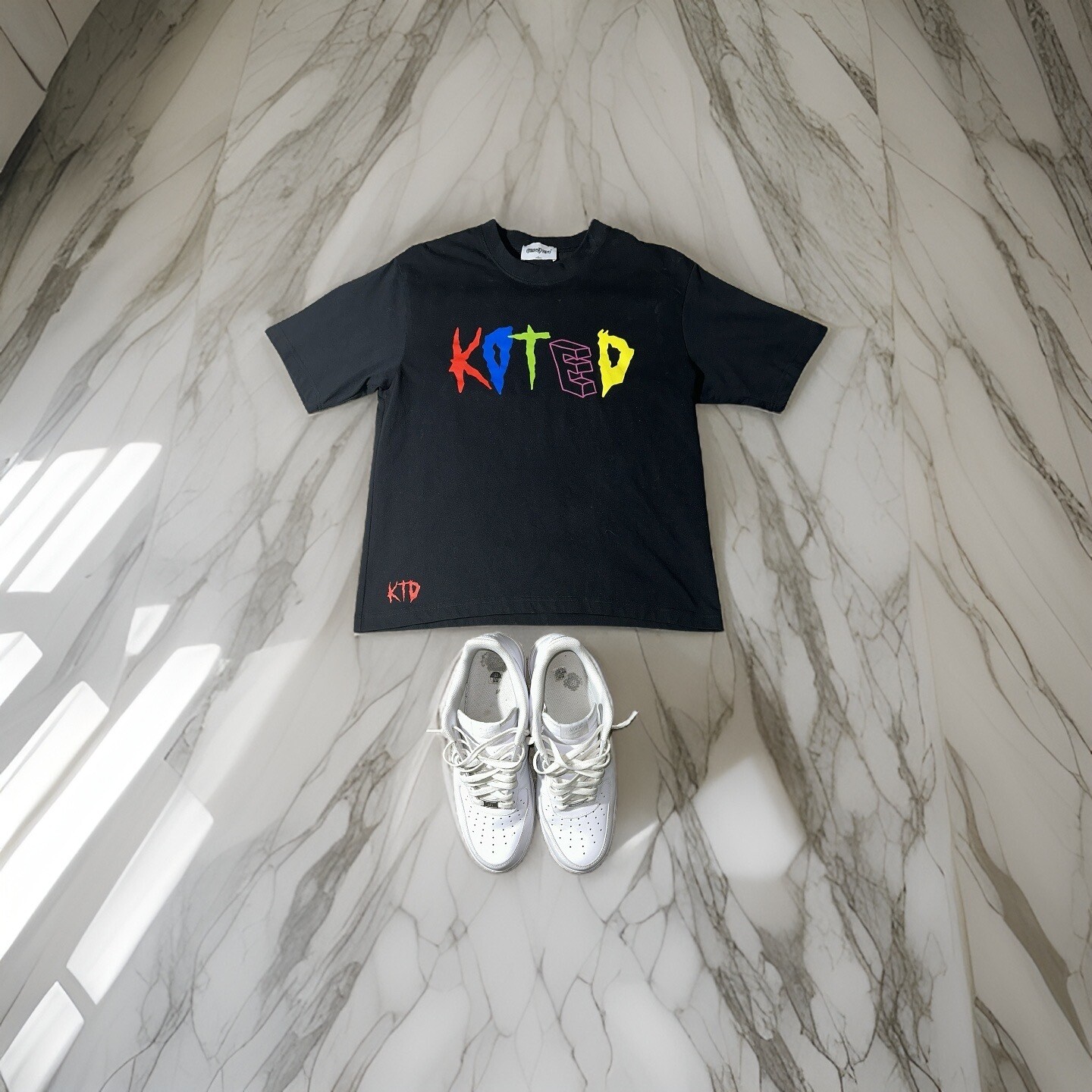 Black Colored Koted Tee