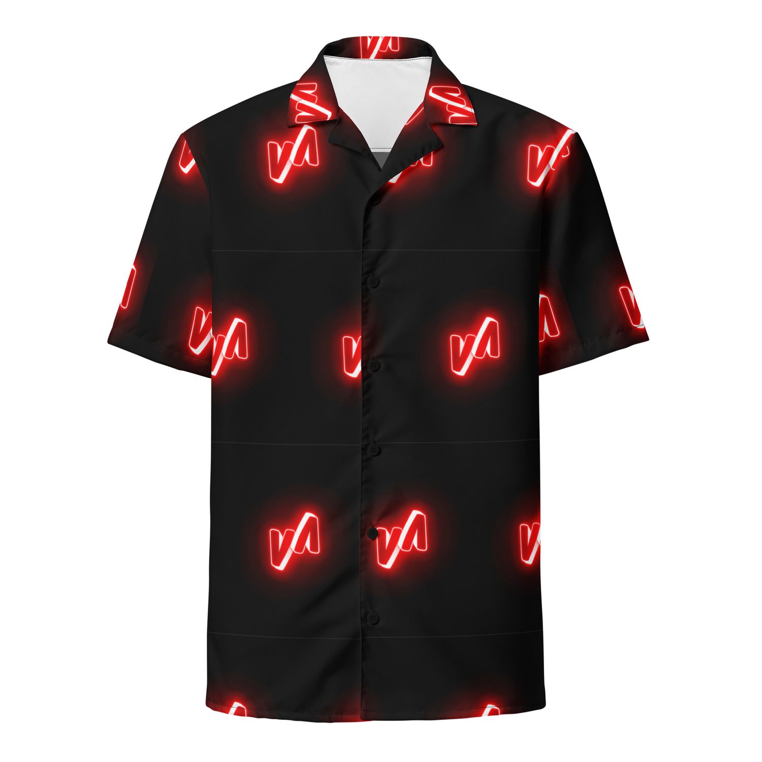 VA Red Glow Black Unisex Button Shirt