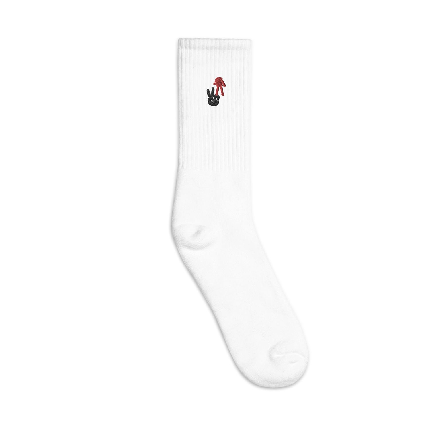 VA Voyage Dark Logo Embroidered White Socks