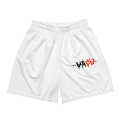 Black &amp; Red Text Unisex Mesh Shorts