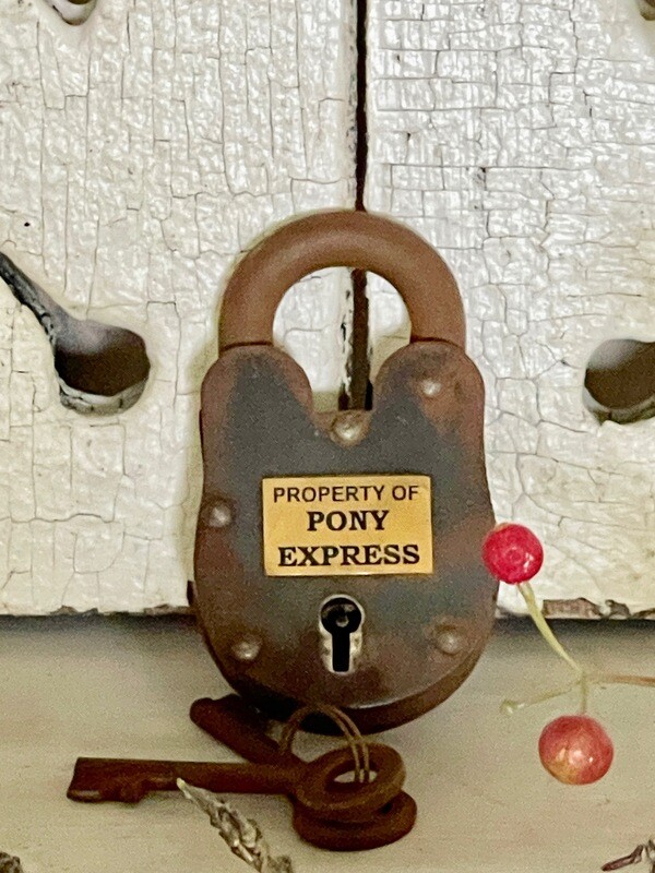 Vintage Style Pony Express Padlock/Two Keys