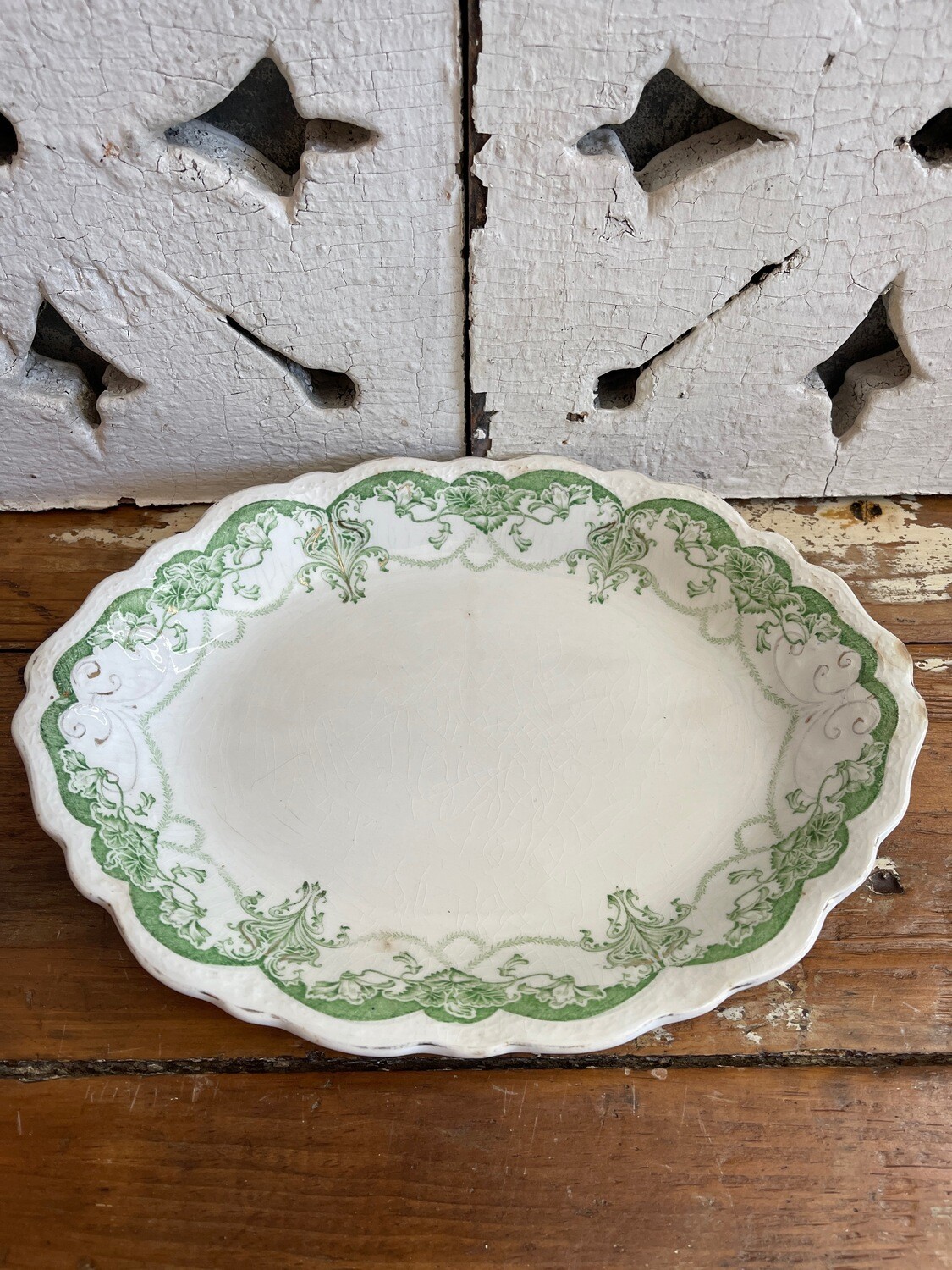 Green Transfer Semi Porcelain Platter