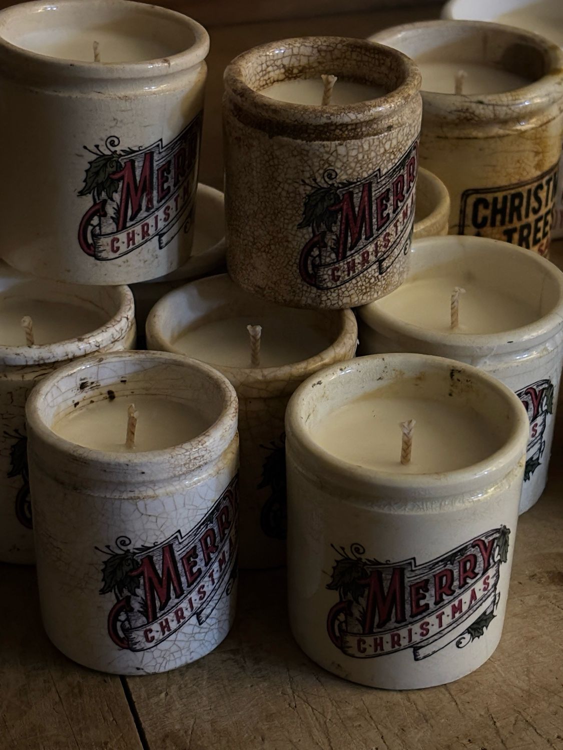 Stained English Crock Poured With Tannenbaum