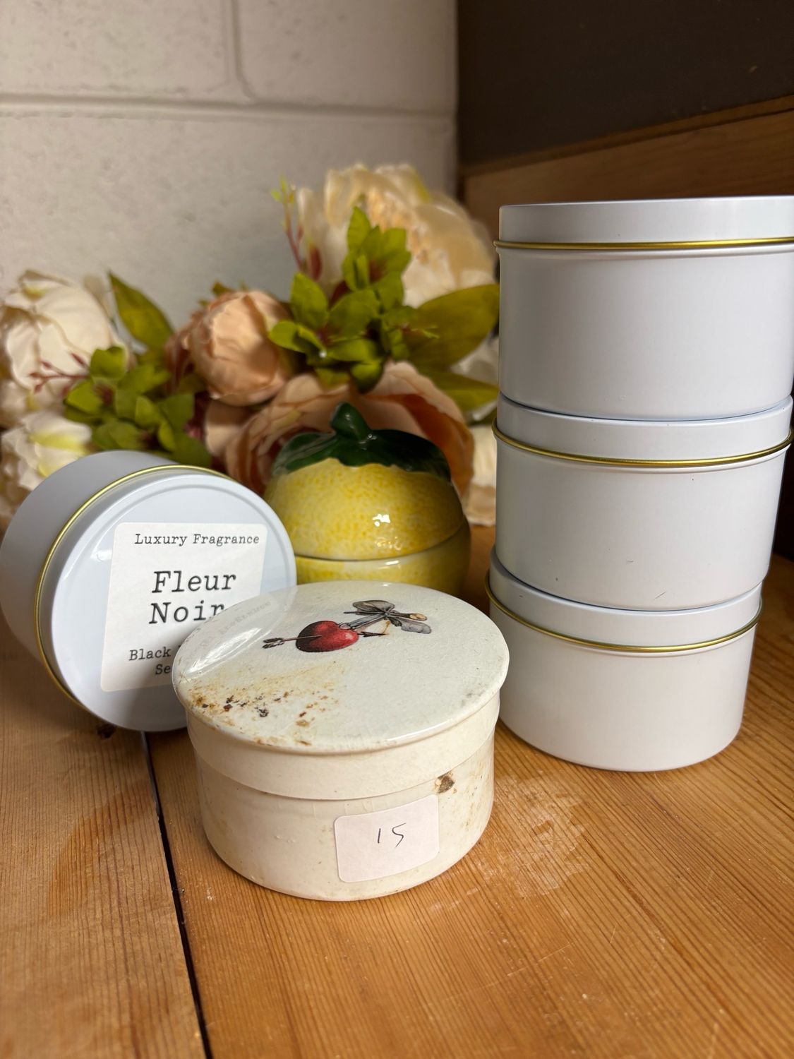 Resv’d For Emily Sampler Trio, Lemon Pot, Lidded Pot With Heart