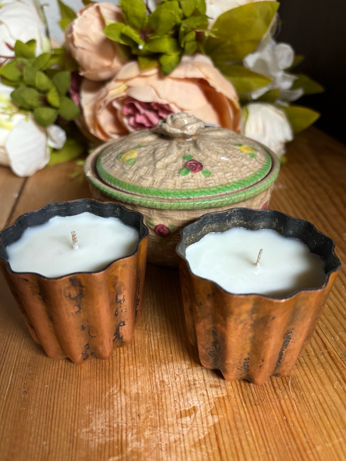 Resv’d For Patti Basket Weave Pot, And Copper Molds