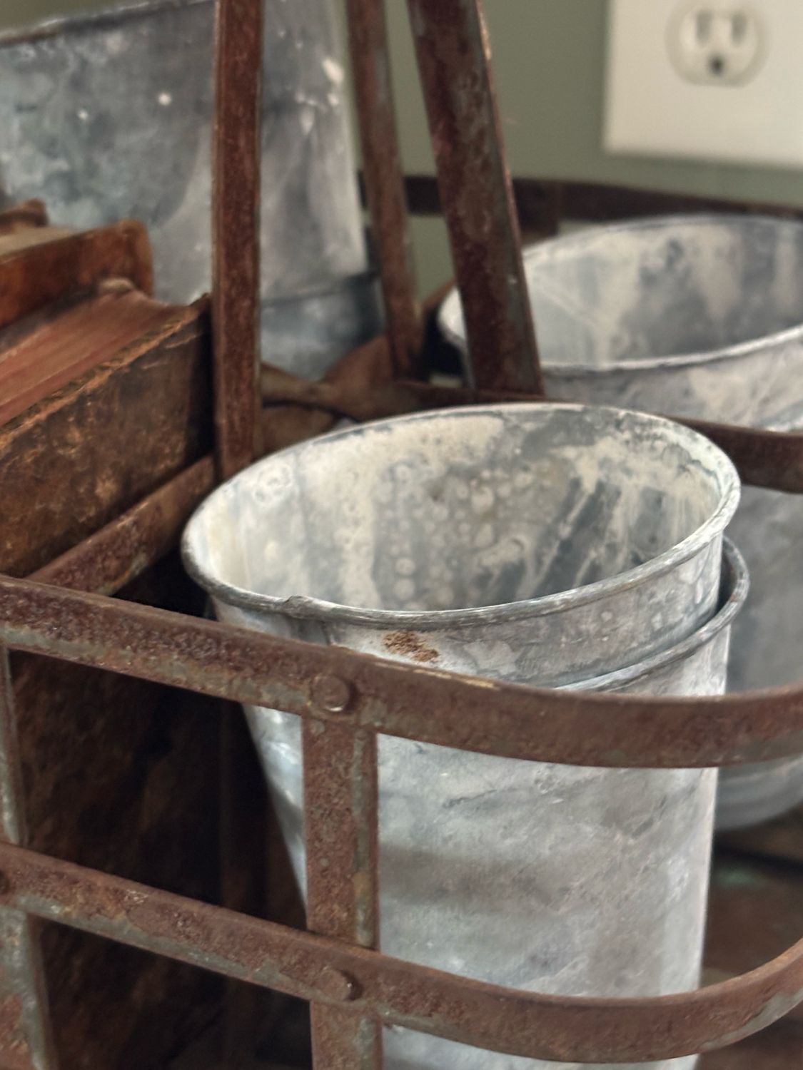 Zinc Seedling Pot Poured With Herbarium