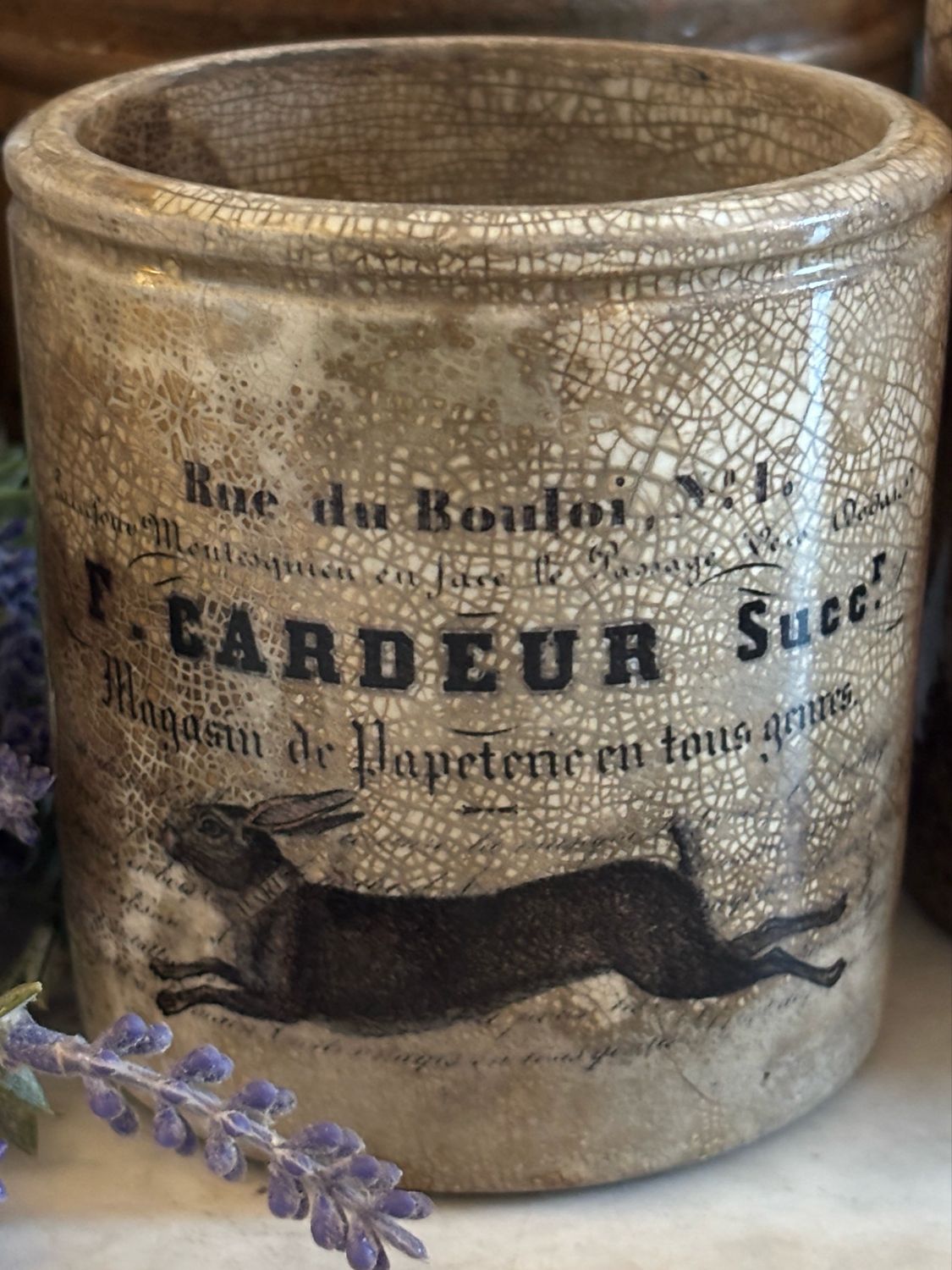 French Hare English Jam Pot