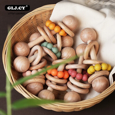 Montessori Wooden Rattle Hand Toys
