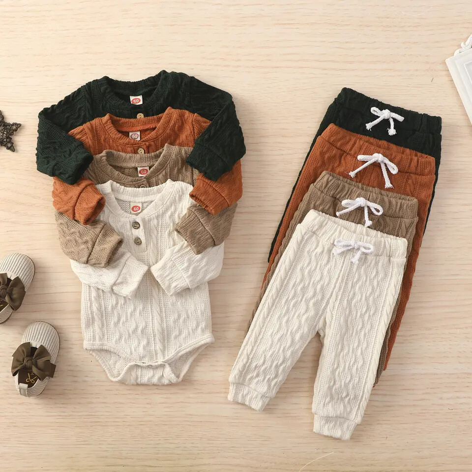 Long Sleeve Romper Pants Set for Autumn