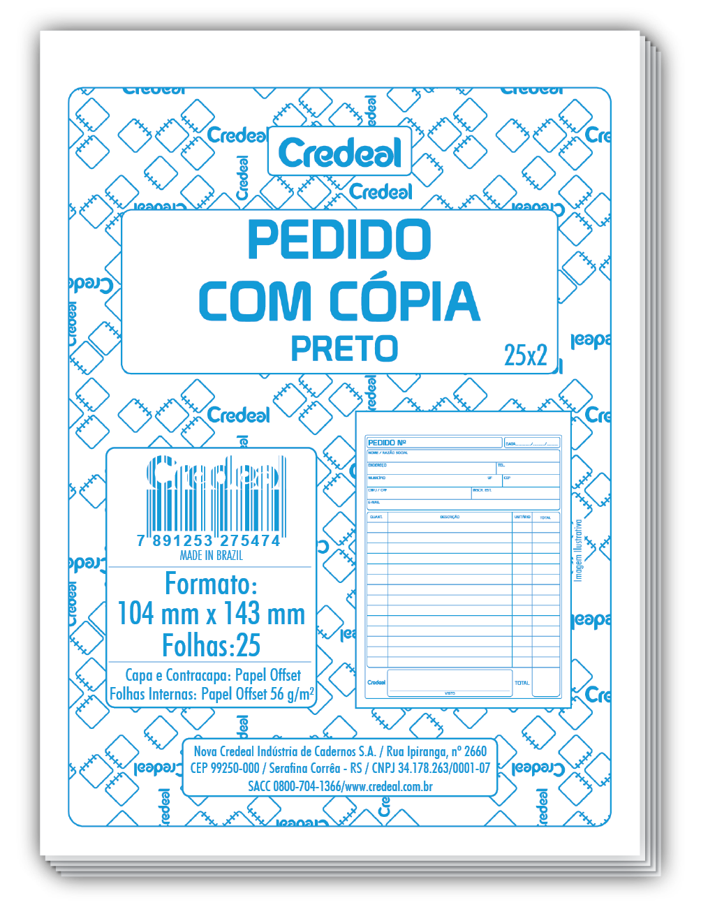 Pedido com Cópia - Preto