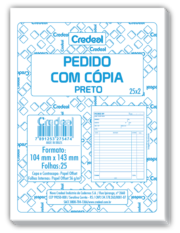 Pedido com Cópia - Preto