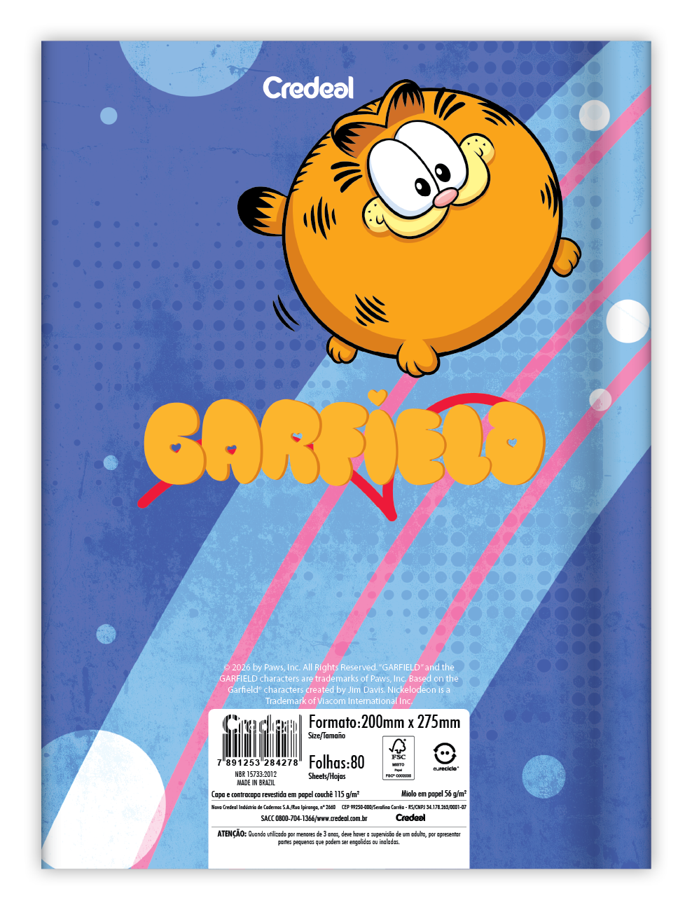 Garfield - Caderno Costurado