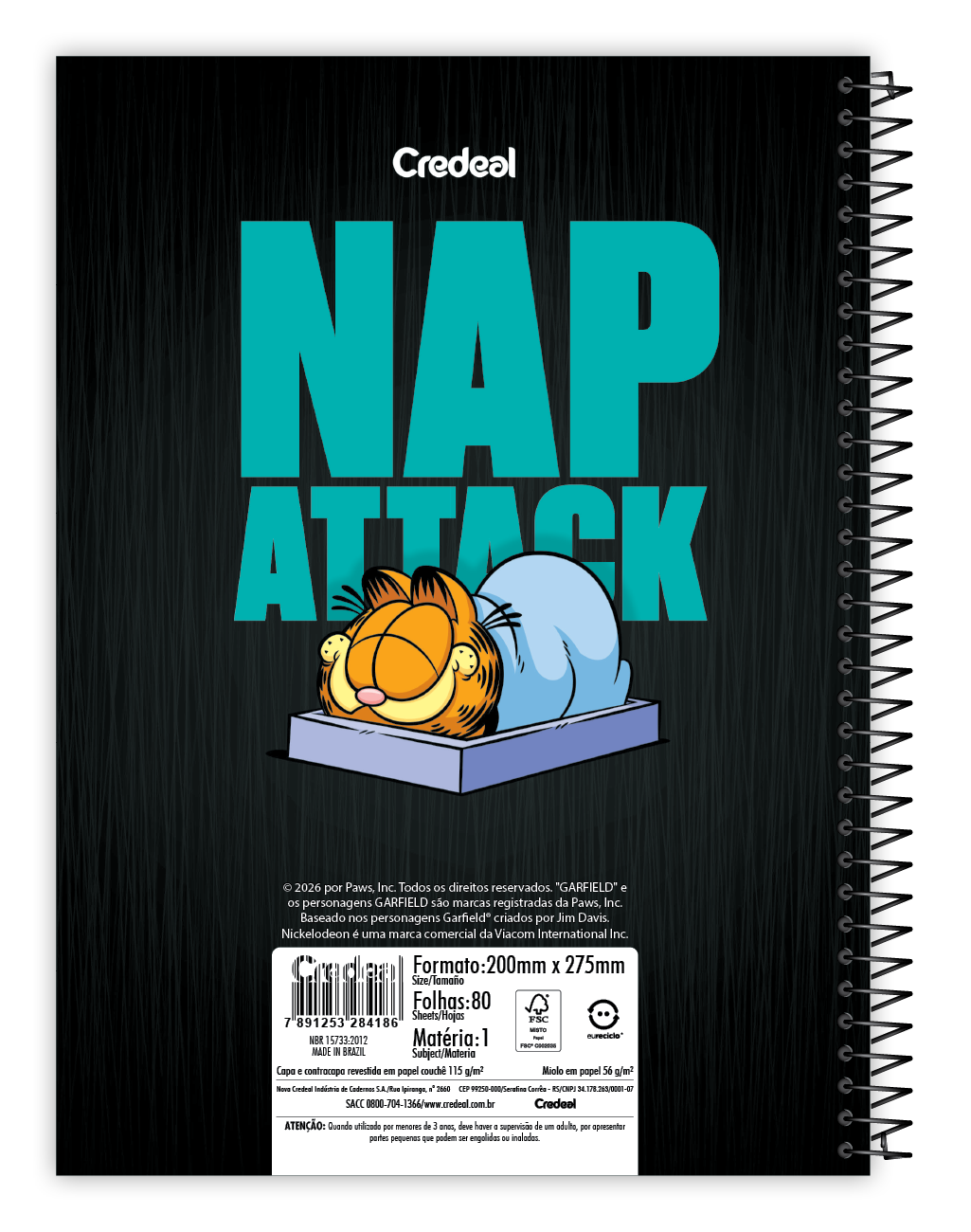 Garfield Light - Caderno Espiral