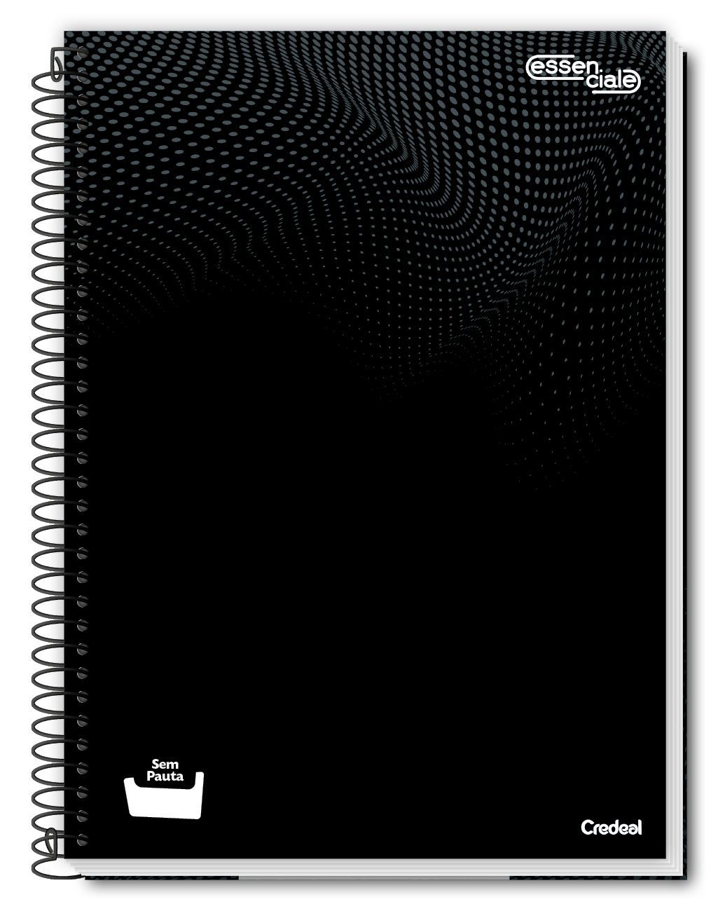 Essenciale Preto - Caderno Sem Pauta Espiral