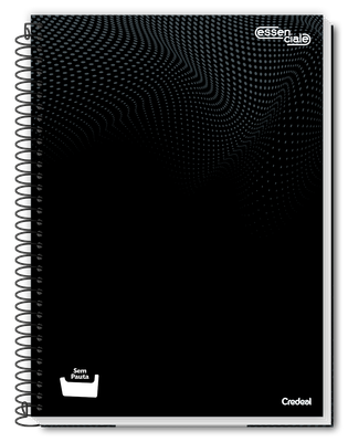 Essenciale Preto - Caderno Sem Pauta Espiral