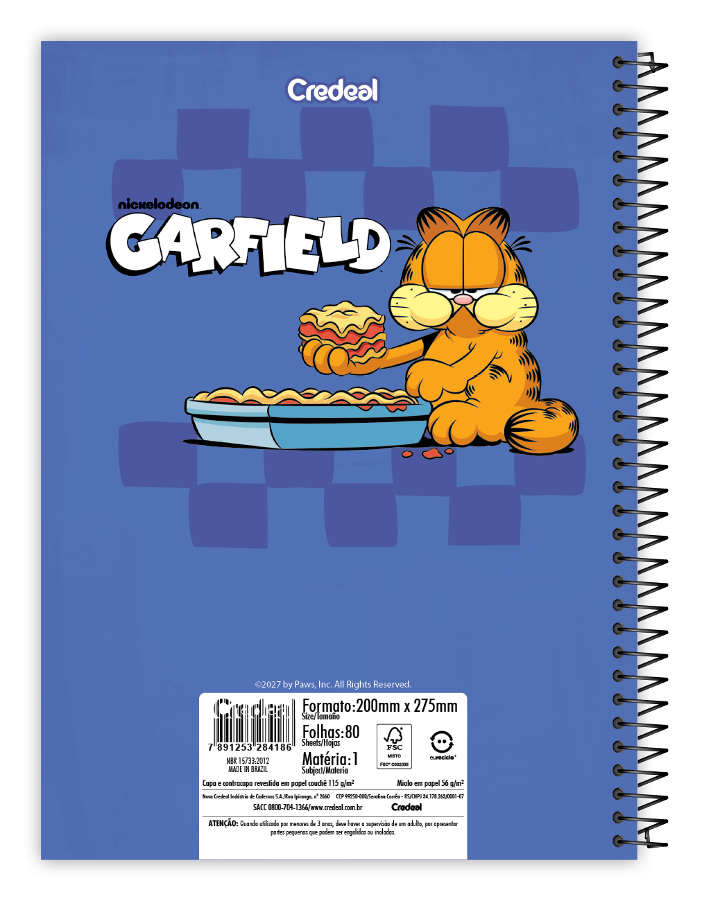 Garfield Light - Caderno Espiral