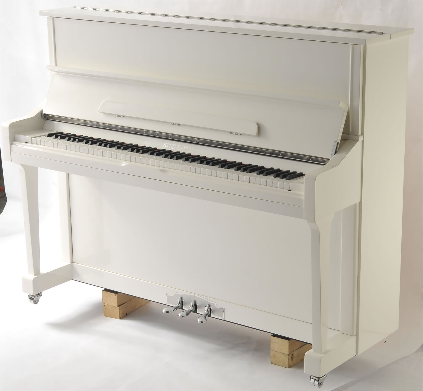 Steinhoven SU121 Upright Piano, Polished White (121cm, 47.5&quot;) - FREE DELIVERY