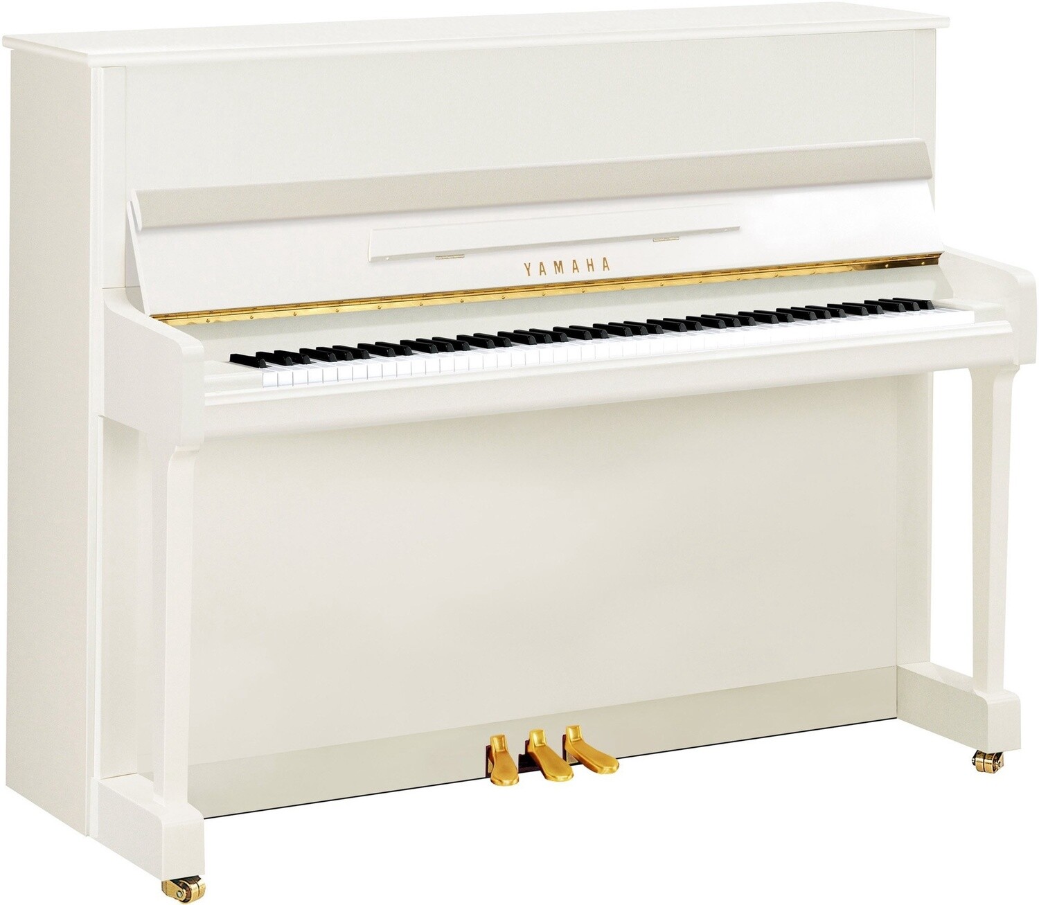 Yamaha P116 Upright Piano, Polished White - FREE DELIVERY