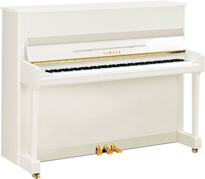 Yamaha P116 Upright Piano, Polished White - FREE DELIVERY