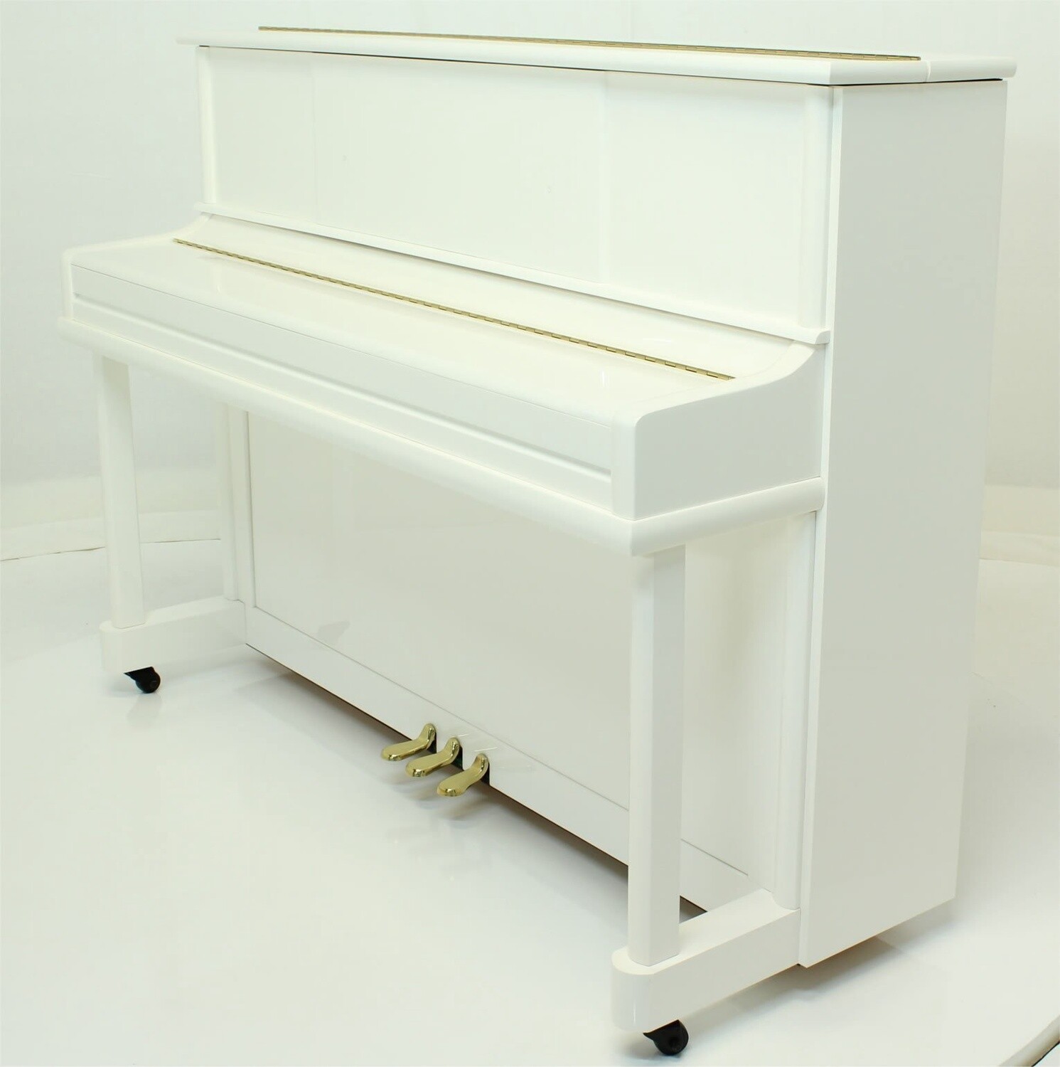 Steinhoven SU113 Upright Piano, Polished White (113cm, 44.5&quot;) - FREE DELIVERY