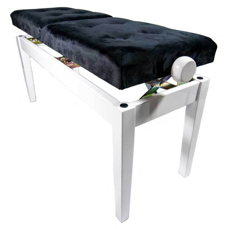 Koda &quot;LEGATO DUET&quot; Adjustable Double Seat Piano Stool, Polished White