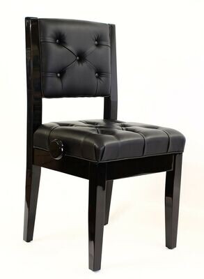 Steinhoven &quot;BOLERO&quot; Adjustable Piano Chair with Backrest, Polished Ebony
