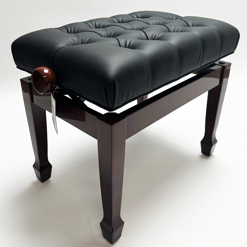 Steinhoven &quot;CADENZA&quot; Adjustable Piano Stool,  with Deep Button Seat, Polished Walnut