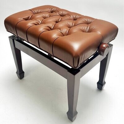 Steinhoven &quot;CADENZA&quot; Adjustable Piano Stool, with Real Leather Top, Polished Walnut