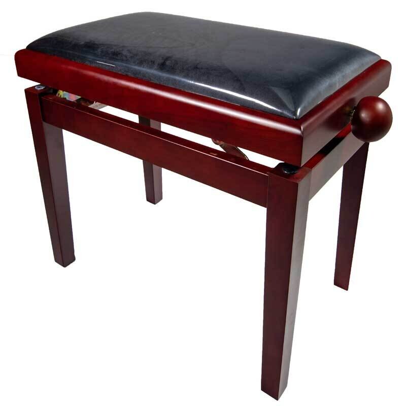 Koda &quot;LEGATO&quot; Adjustable Piano Stool with Black Velvet Top, Satin Sapele