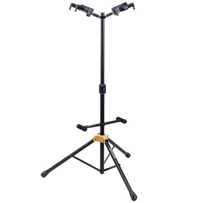 Hercules GS422BPLUS Double Guitar Stand, Auto Grip System, Foldable Backrest