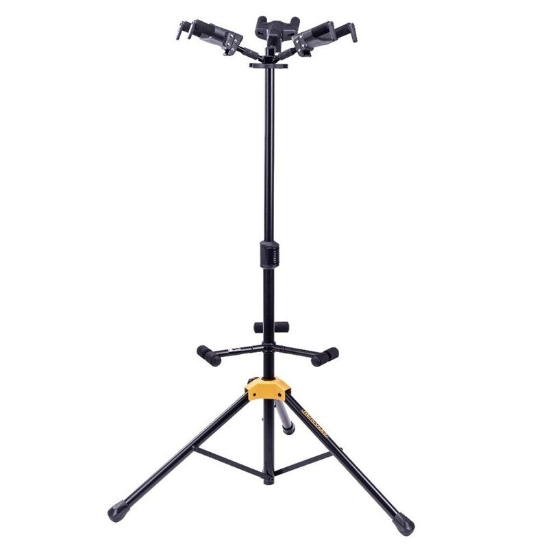 Hercules GS432BPLUS Triple Guitar Stand, Auto Grip System, Foldable Backrest