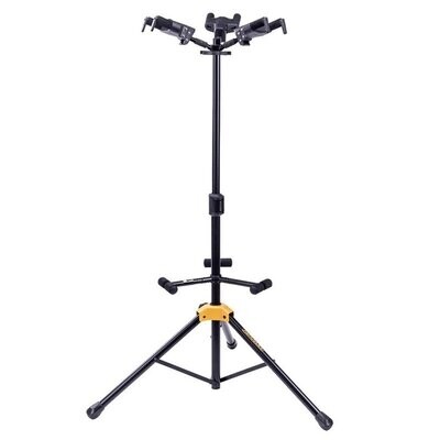 Hercules GS432BPLUS Triple Guitar Stand, Auto Grip System, Foldable Backrest