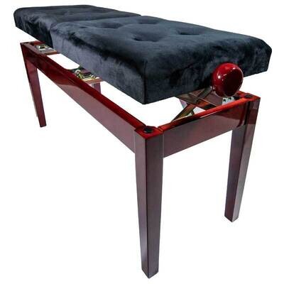 Koda &quot;LEGATO DUET&quot; Adjustable Double Seat Piano Stool, Polished Mahogany
