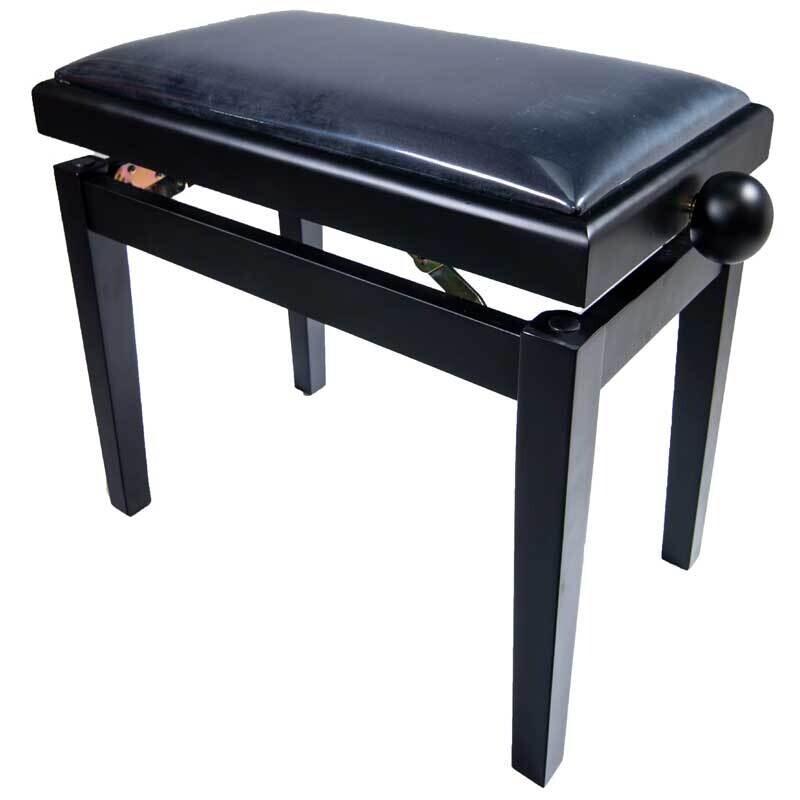Koda &quot;LEGATO&quot; Adjustable Piano Stool,  with Black Velvet Top, Satin Black