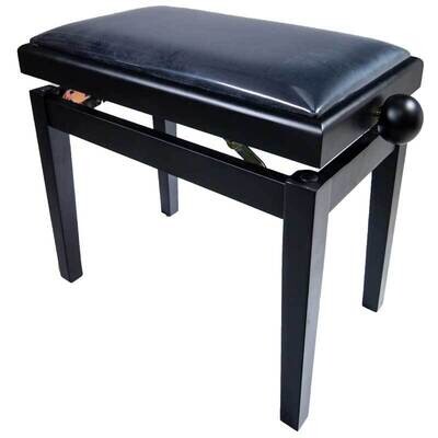 Koda &quot;LEGATO&quot; Adjustable Piano Stool,  with Black Velvet Top, Satin Black