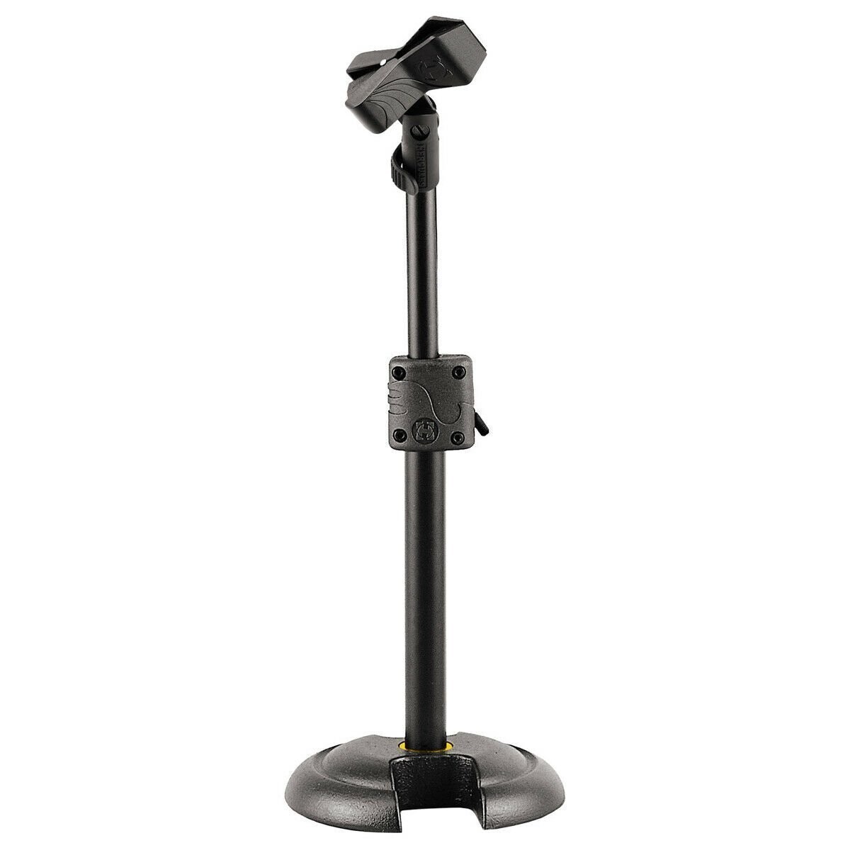 Hercules MS100B Mini Microphone Stand, H Base with Ez Mic Clip