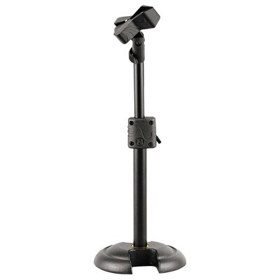 Hercules MS100B Mini Microphone Stand, H Base with Ez Mic Clip